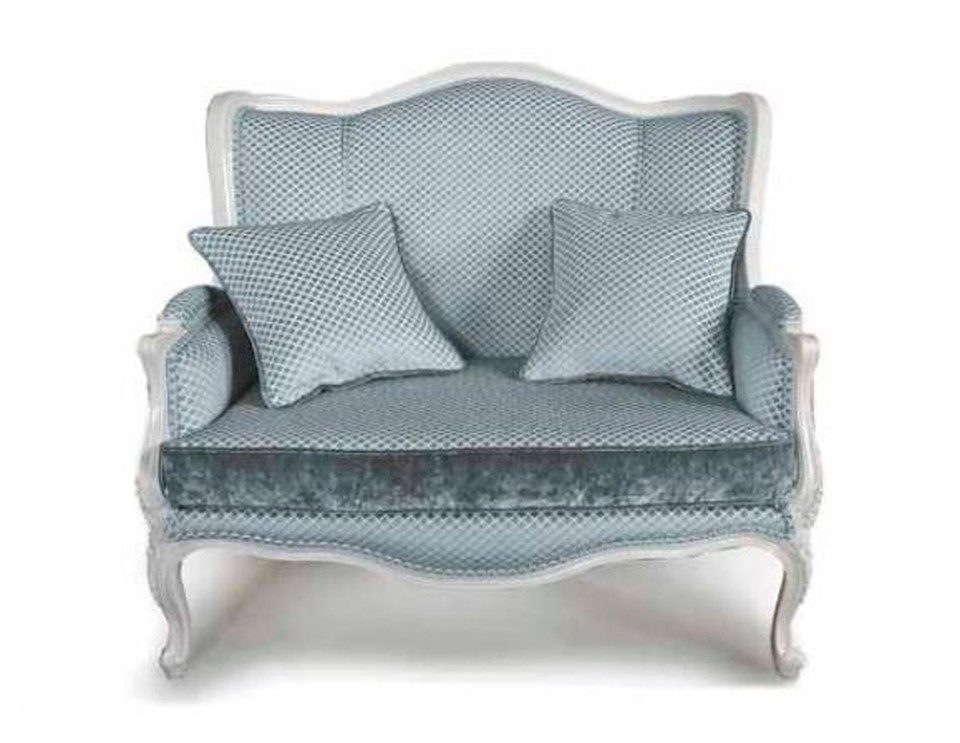 Xlmoebel 2-Sitzer Edles Designer Sofa aus Textil im klassischen Stil, 1 Teile, Made in Europa