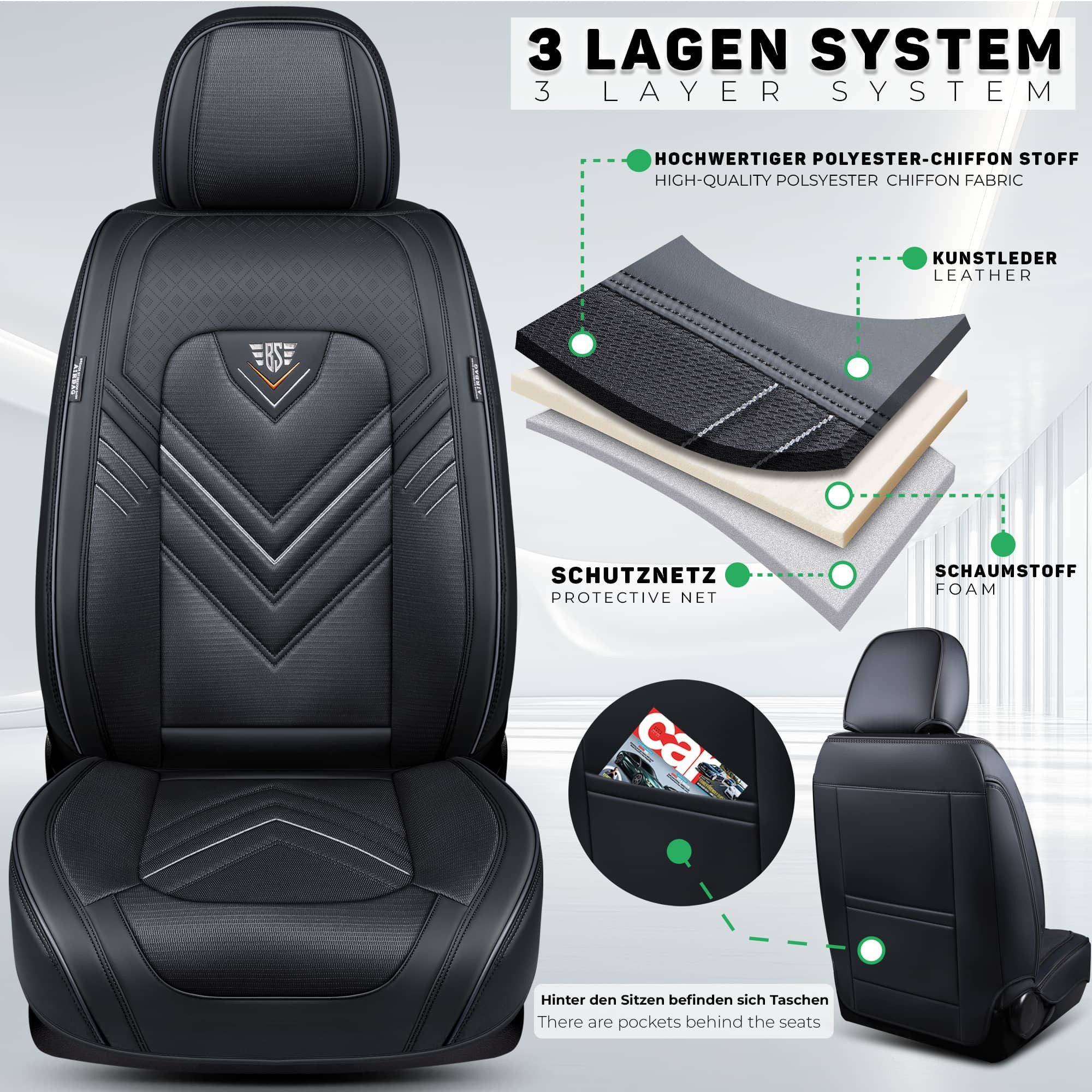 BREMER SITZBEZÜGE Autositzbezug für Mercedes Sprinter W906 Bj 2006-18 SL3, Set, 2-tlg., Schonbezüge Sitzbezüge Fahrer und Beifahrer, in Schwarz