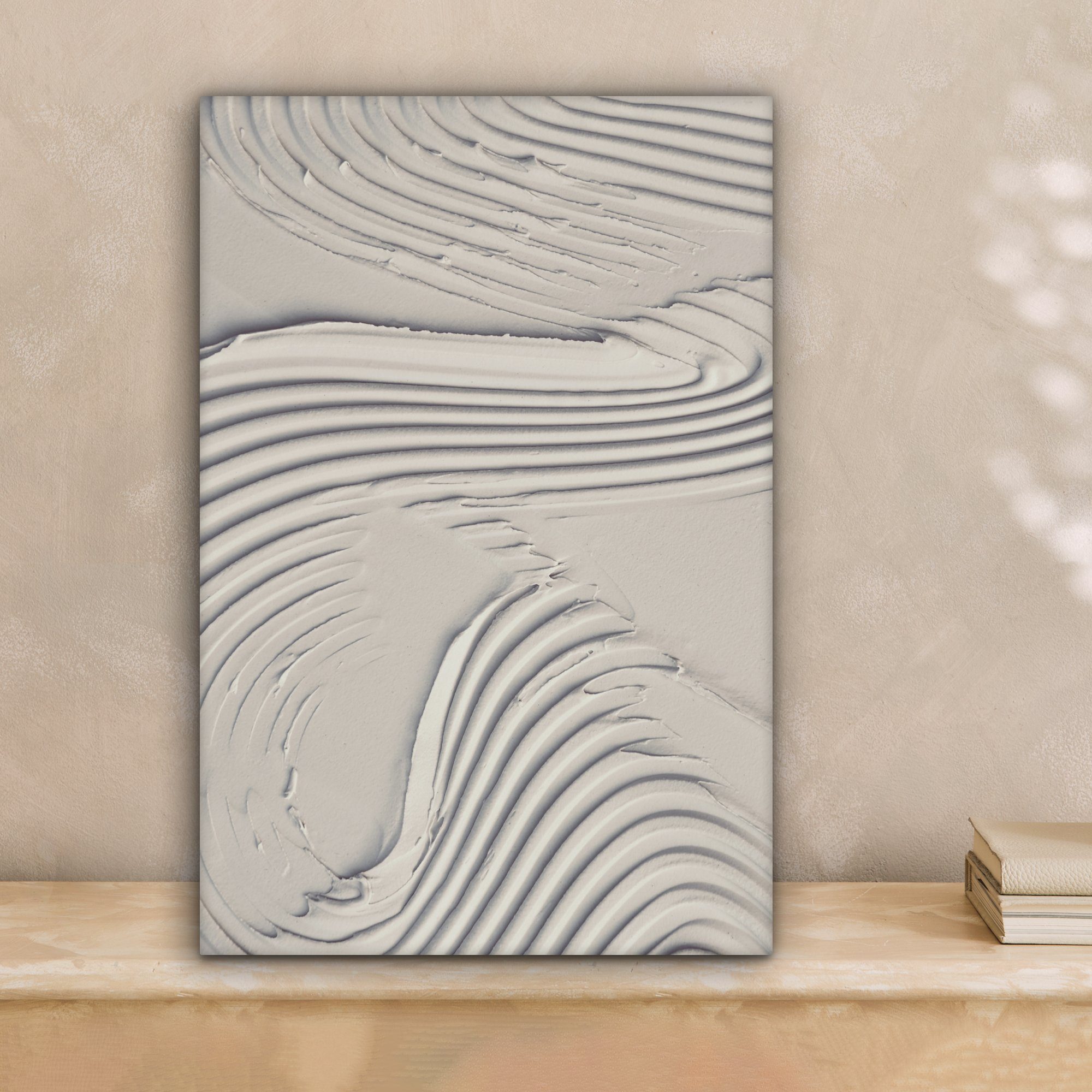 OneMillionCanvasses® Leinwandbild Abstrakt - Kunst - Linien - Weiß, Fotodru günstig online kaufen