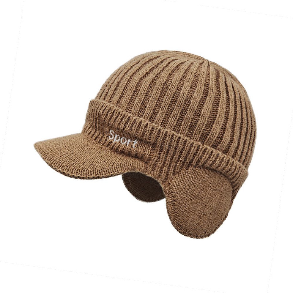 Coonoor Strickmütze Ohrenschützer Mützefür Herren & Damen, Wintermütze mit Fleece (1-St) Dicke Strickmütze für Ski & Fahrrad, winddicht, warm, Stretch-Kappe