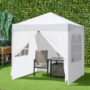 Outsunny Faltpavillon Pavillon, mit 4 Seitenteilen, (Set, Festzelt), BxT: 200x200 cm, Gartenzelt mit UV-Schutz