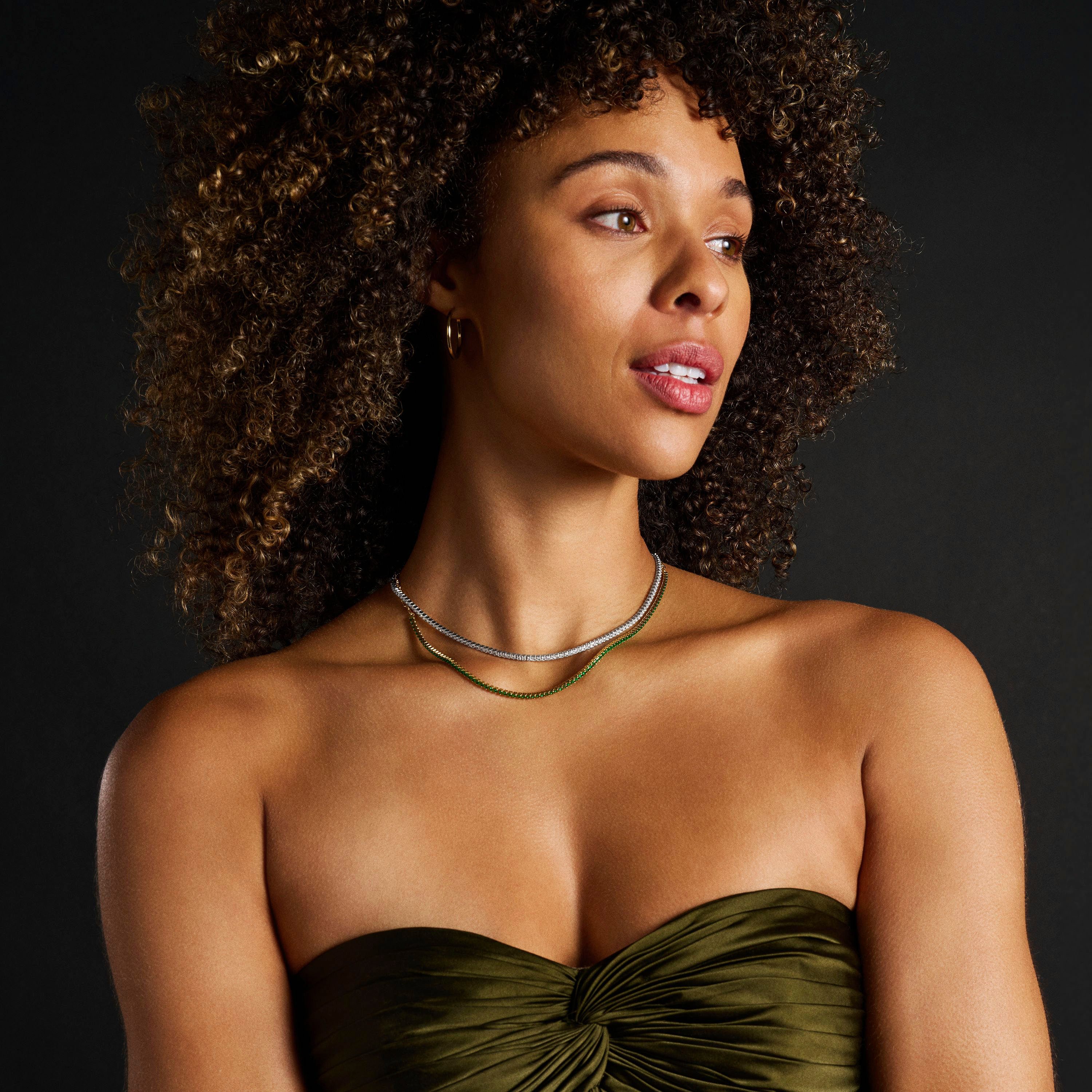 Fossil Kette ohne Anhänger Schmuck Geschenk Edelstahl Halskette Heritage, mit Glasstein