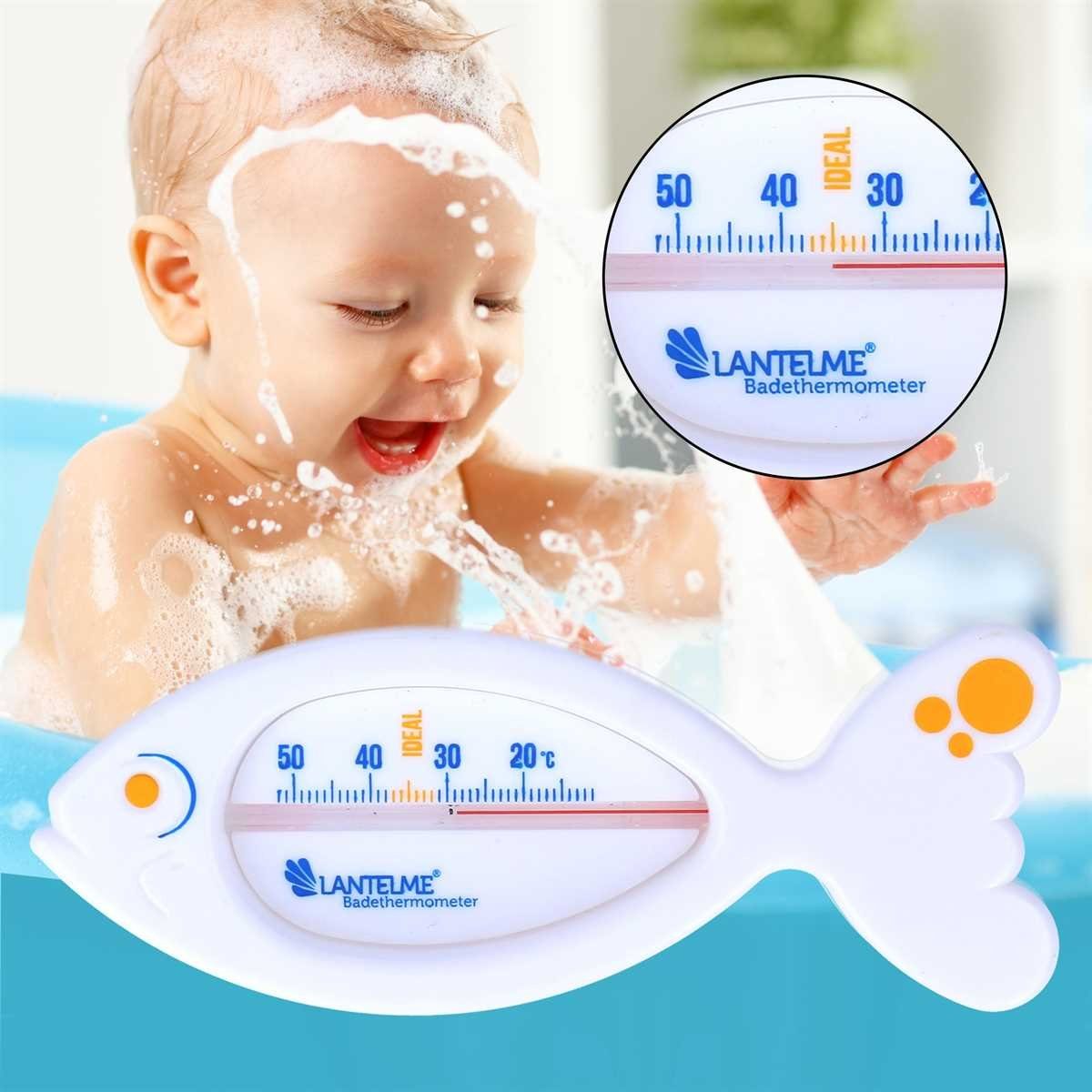 Lantelme Badethermometer Fisch Badewannen Thermometer für Baby Kinder Badewasser Temperatur, Spar-Set 1-tlg., Stückzahl und Farbe wählbar, Bade Wasserthermometer Analog, Schwimmend, Idealtemperatur Anzeige