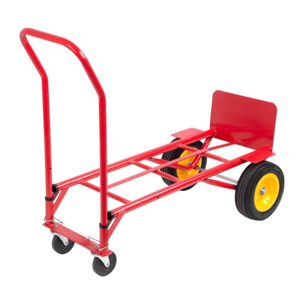 PROREGAL® Multifunctional Steel Tube Hand Truck, Dimensions (HxWxD): 133x55x46cm, Load Capacity: 200kg, Rubber Tires