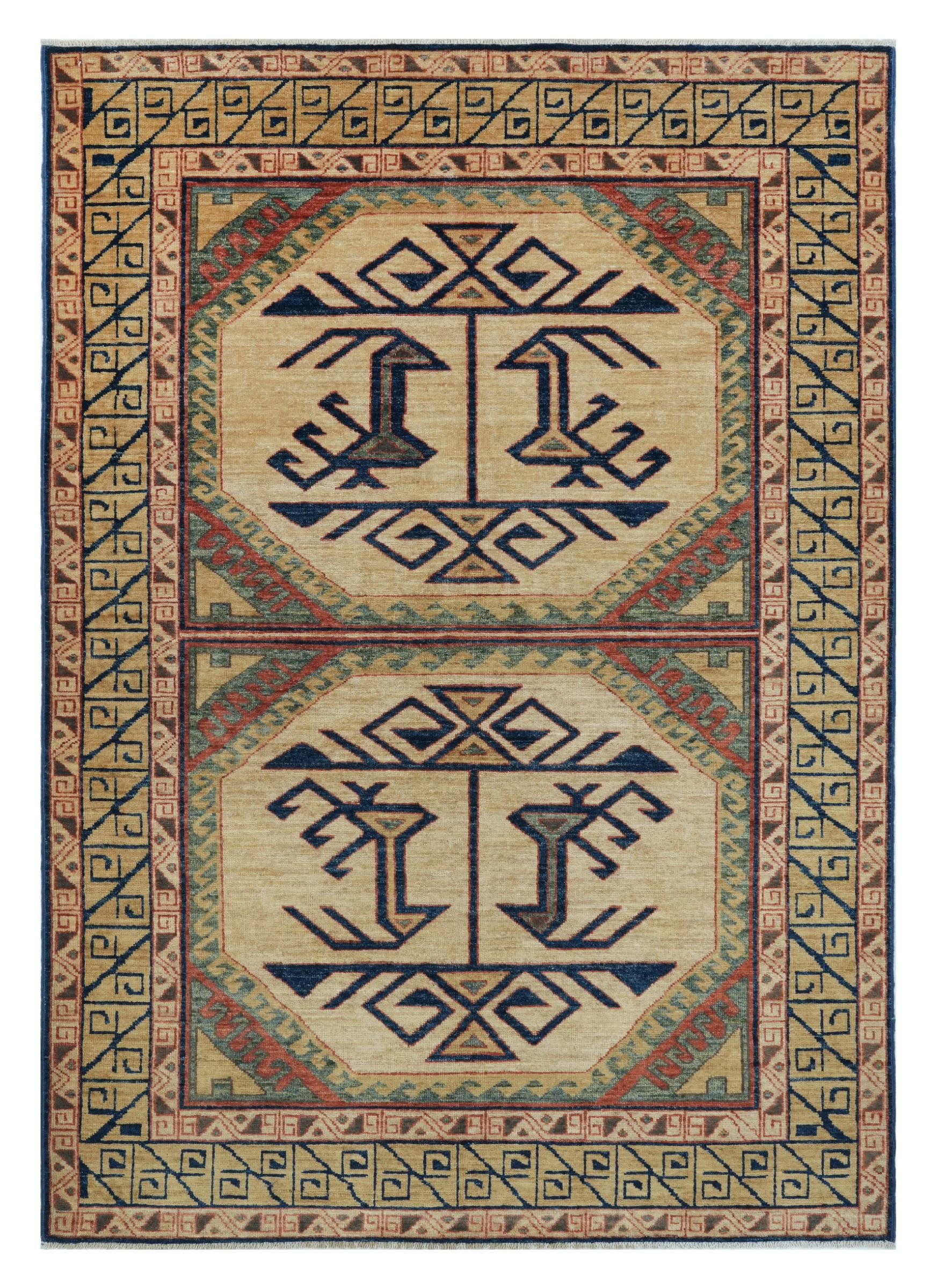 Nain Trading Orientteppich Kazak 129x181 Handgeknüpfter Orientteppich, rechteckig, Höhe: 6 mm