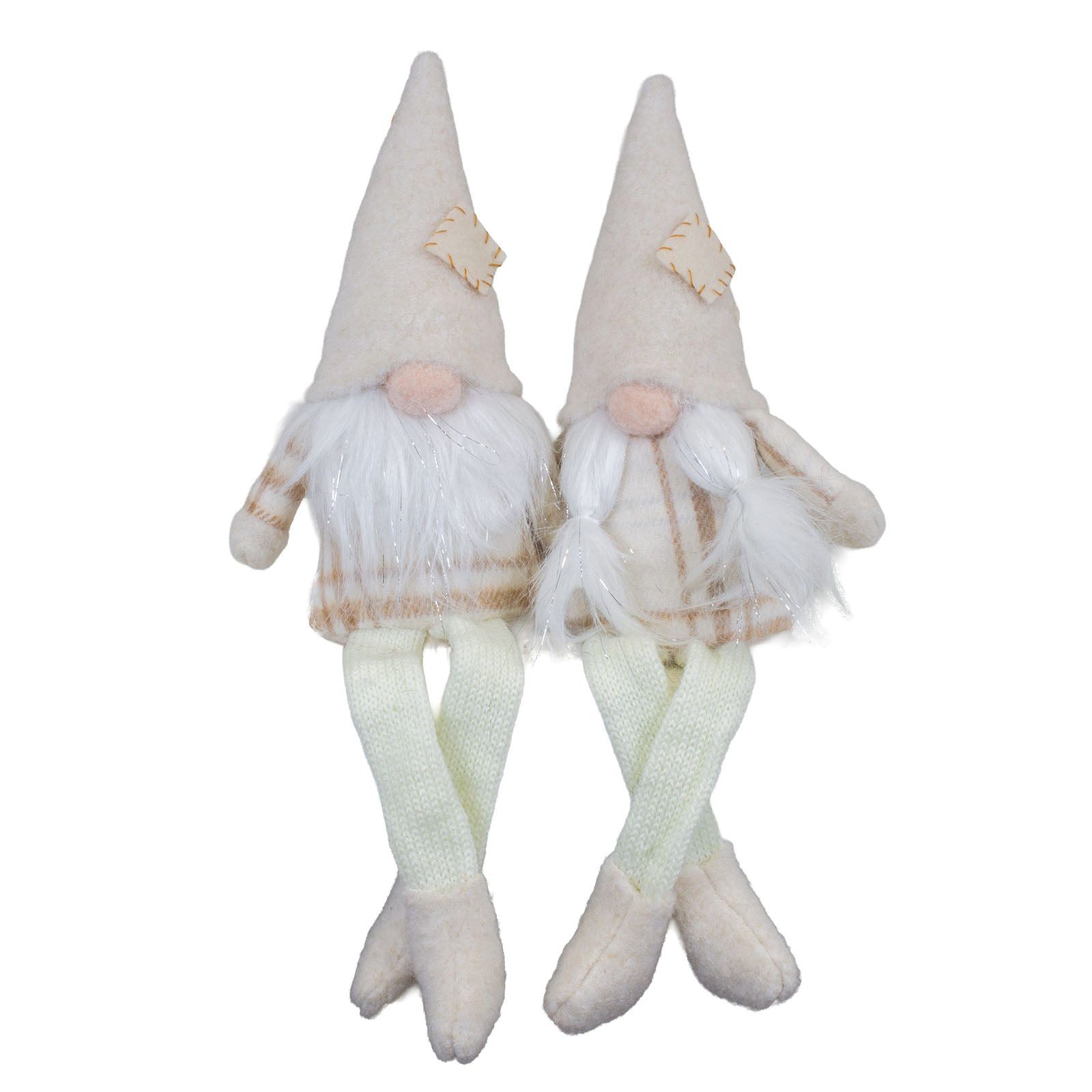 Christmas Paradise Wichtel Gnom Kantenhocker 20cm(35cm) (Dekofigur, 2 St., Weihnachtsdeko), 2 Designs sitzend