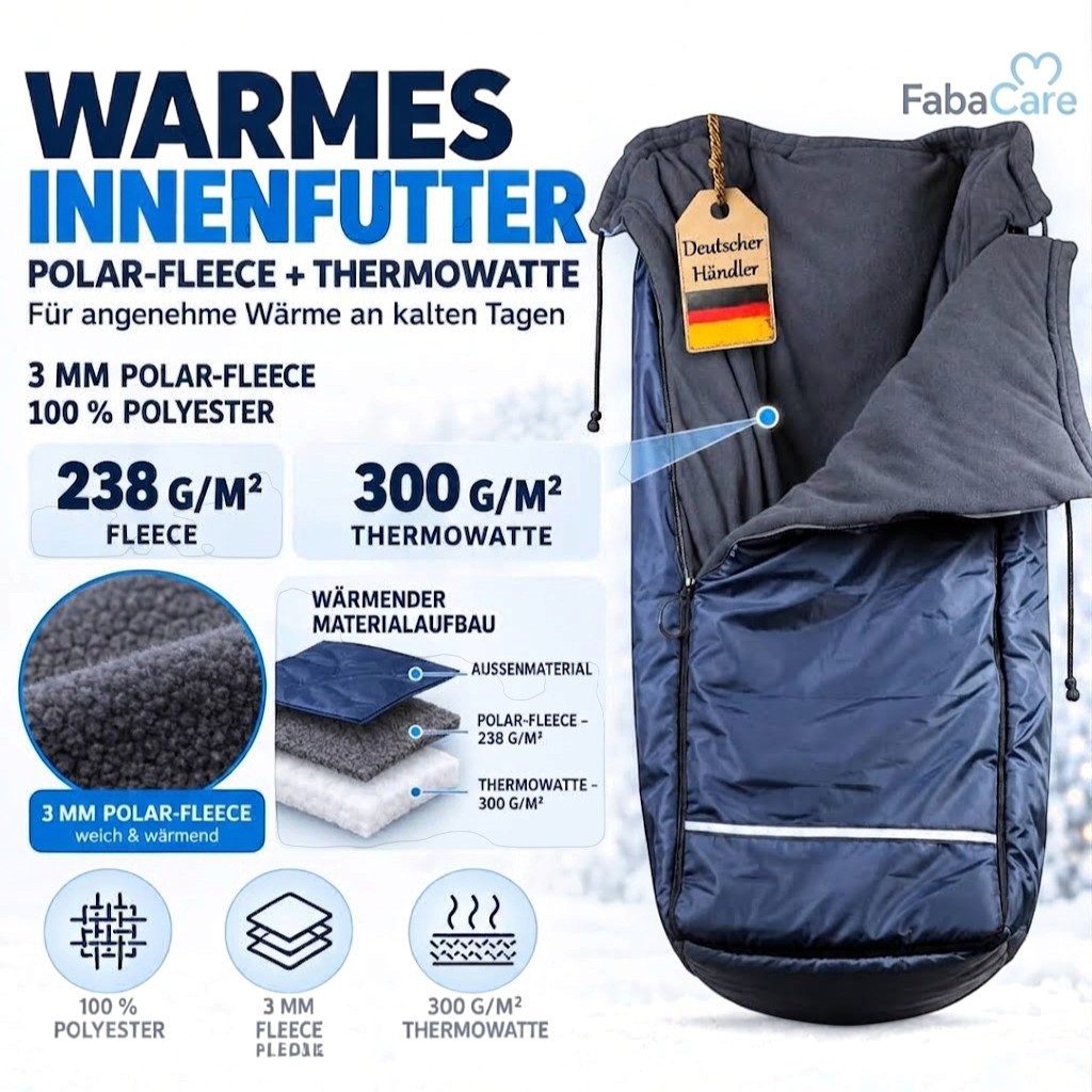 FabaCare Fußsack Thermo-Schlupfsack für Rollstuhl, Rollstuhldecke warm, wetterfest – Bild 4 von 5
