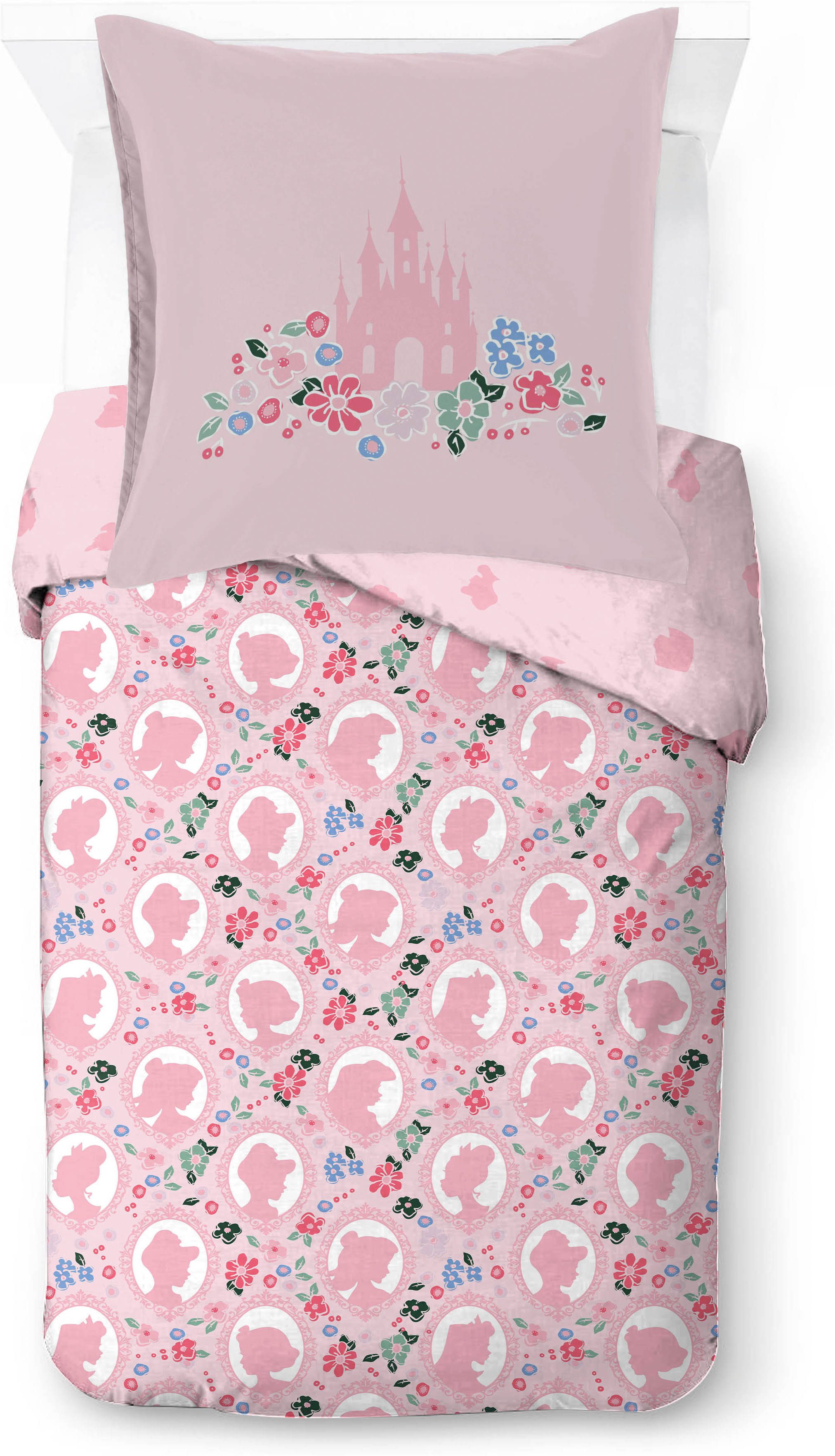 Disney Kinderbettwäsche Disney Princess Pink, Linon, 2 teilig, 100% Baumwolle