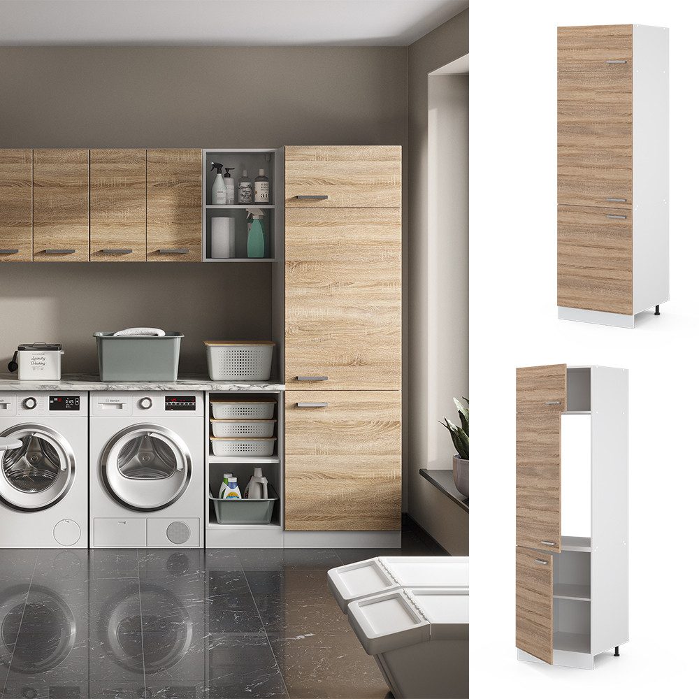 Vicco Schranksystem R-Line, Sonoma/Weiß, 60 cm günstig online kaufen