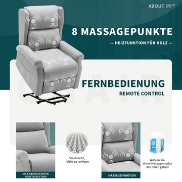 EROMMY Massagesessel Elektrisch TV Sessel Relaxsessel mit Aufstehhilfe (1-St), Fernbedienung Liegefunktion Schlaffunktion