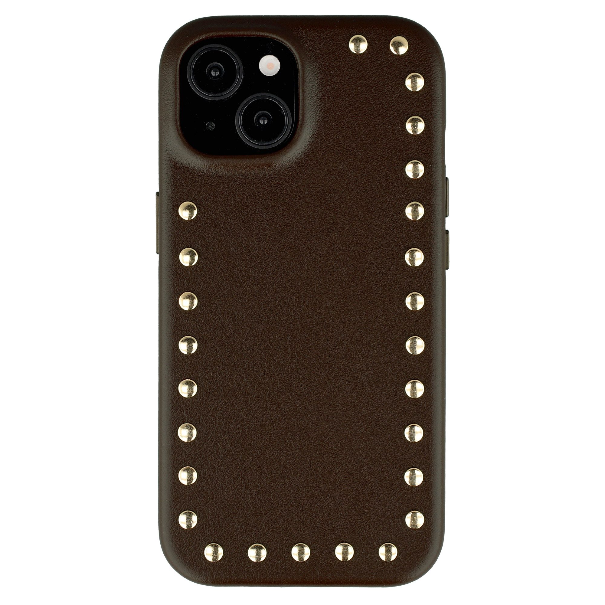 Selencia Backcover Selencia Studs Backcover mit MagSafe Apple iPhone 15 - Cacao Crush