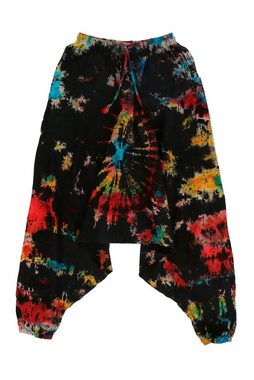 KUNST UND MAGIE Haremshose Bunte Tie Dye Batik Damen Yoga Freizeit Haremshose Wellnesshose Goa