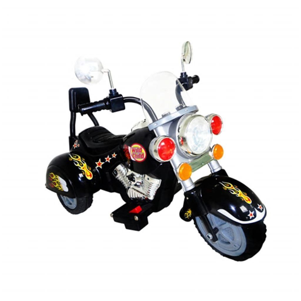 vidaXL Elektro-Kinderauto Kinderfahrzeug Motorrad elektrisch 2,5 km h Akku Chopper schwarz