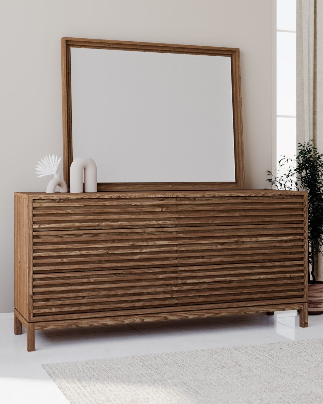 andas Kommode Tanner Kommode aus Eschenholz mit sechs Schubladen (1 St)