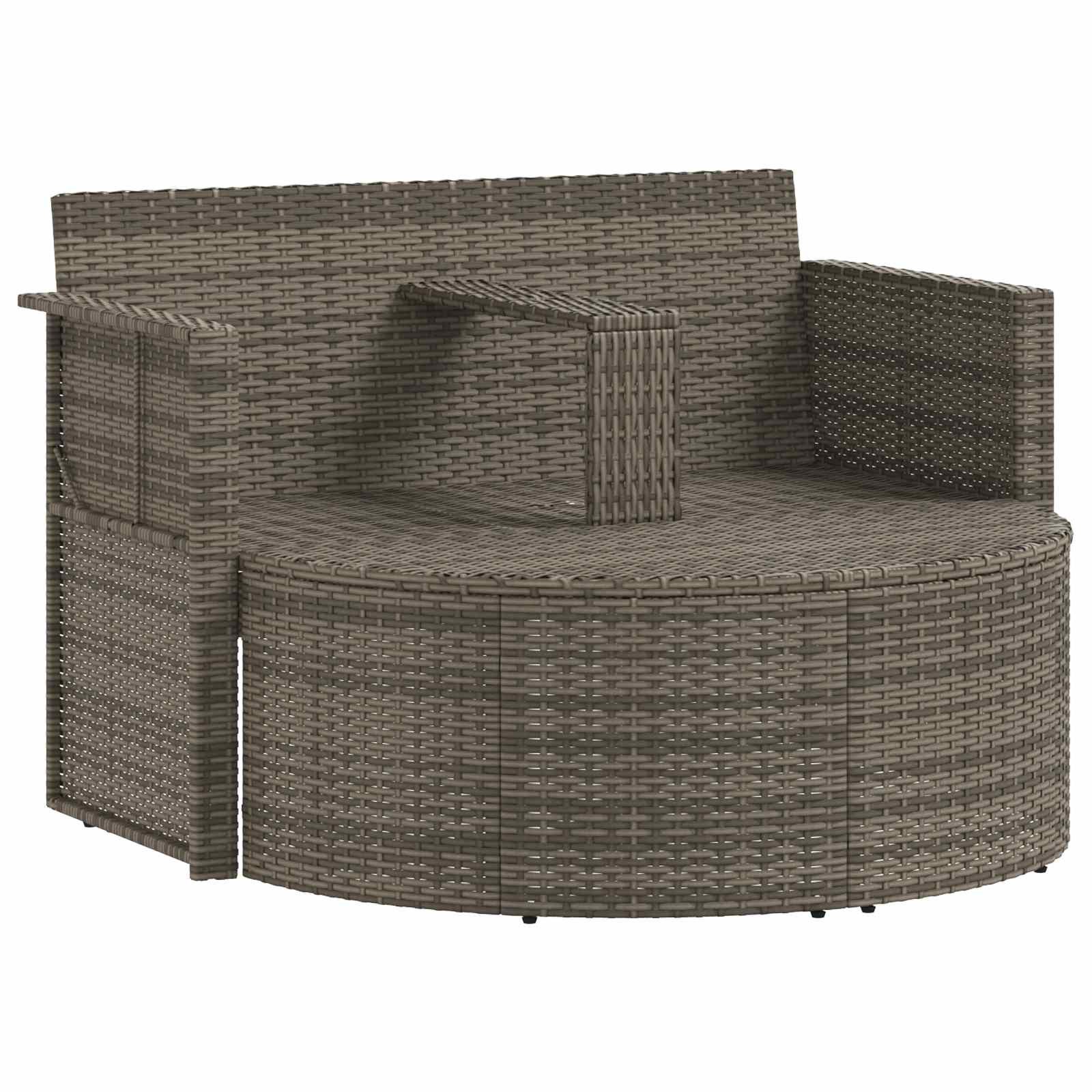 vidaXL Gartenliege Garten-Sofa 8 Stk. Poly-Rattan Grau und Marineblau, 8 St.