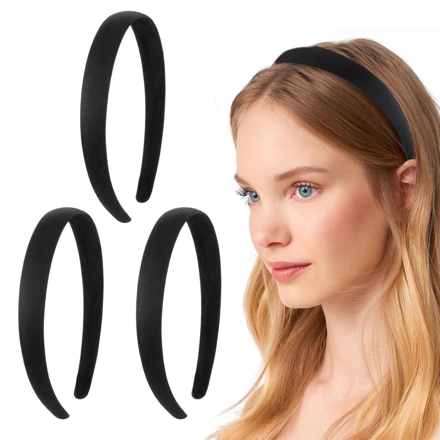 LuxusKollektion Haarreif Stirnband Stoff Haarband Украшения для волос Damen Mädchen Schwarz 3 Stück