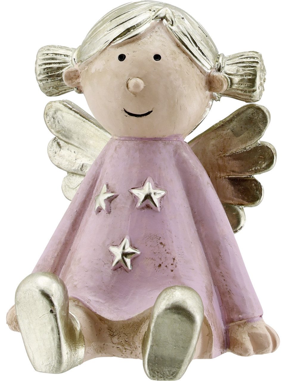 Rodermund Dekofigur Dekofigur Engel sitzend Polyresin 8 cm rosa-gold günstig online kaufen