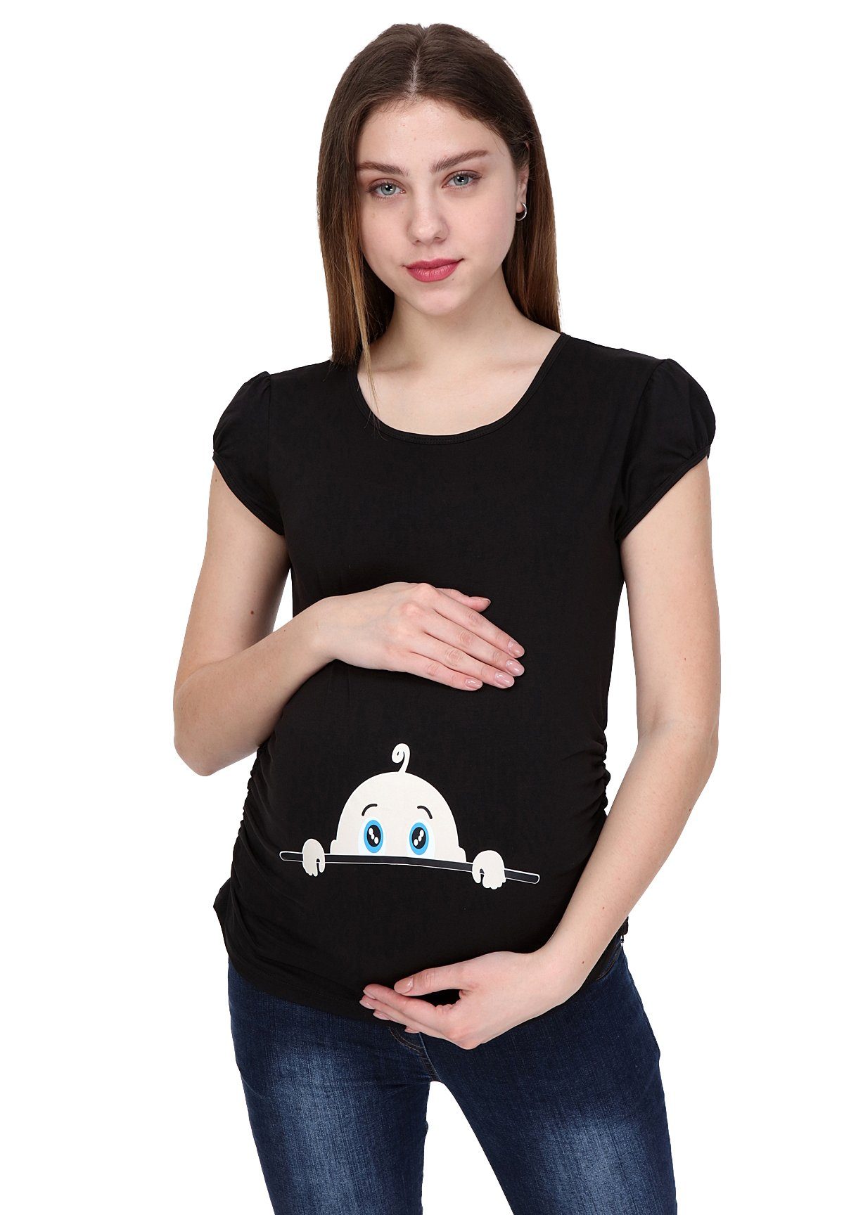 M.M.C. Umstandsshirt Neugieriges Baby mit Motiv