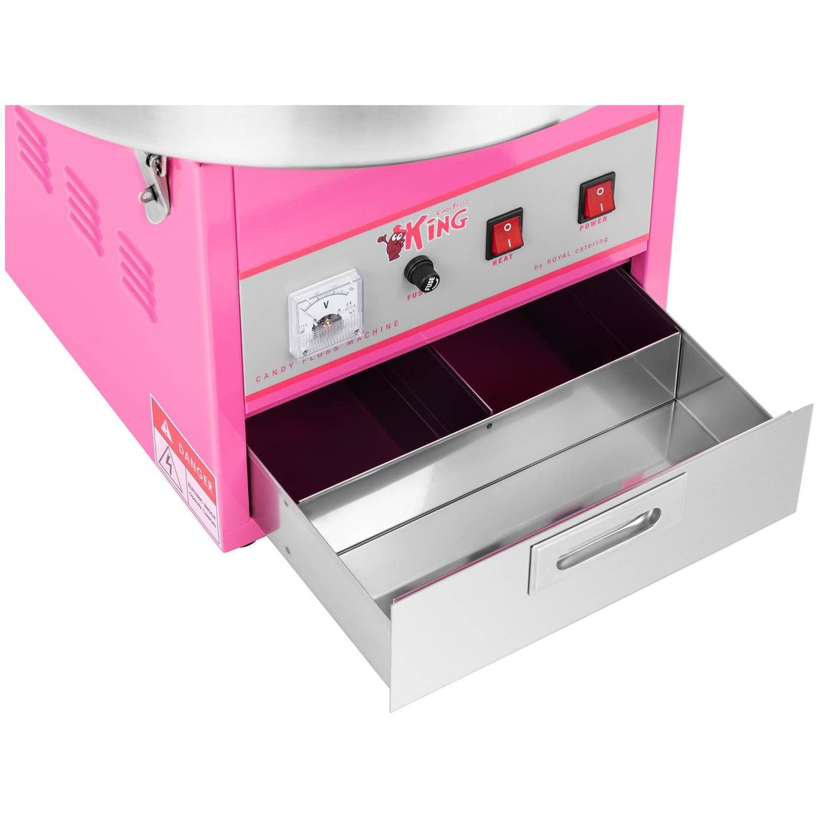 Royal Catering Zuckerwattemaschine Zuckerwattegerät 52 cm 1200 W Candy Maker pink Gastro
