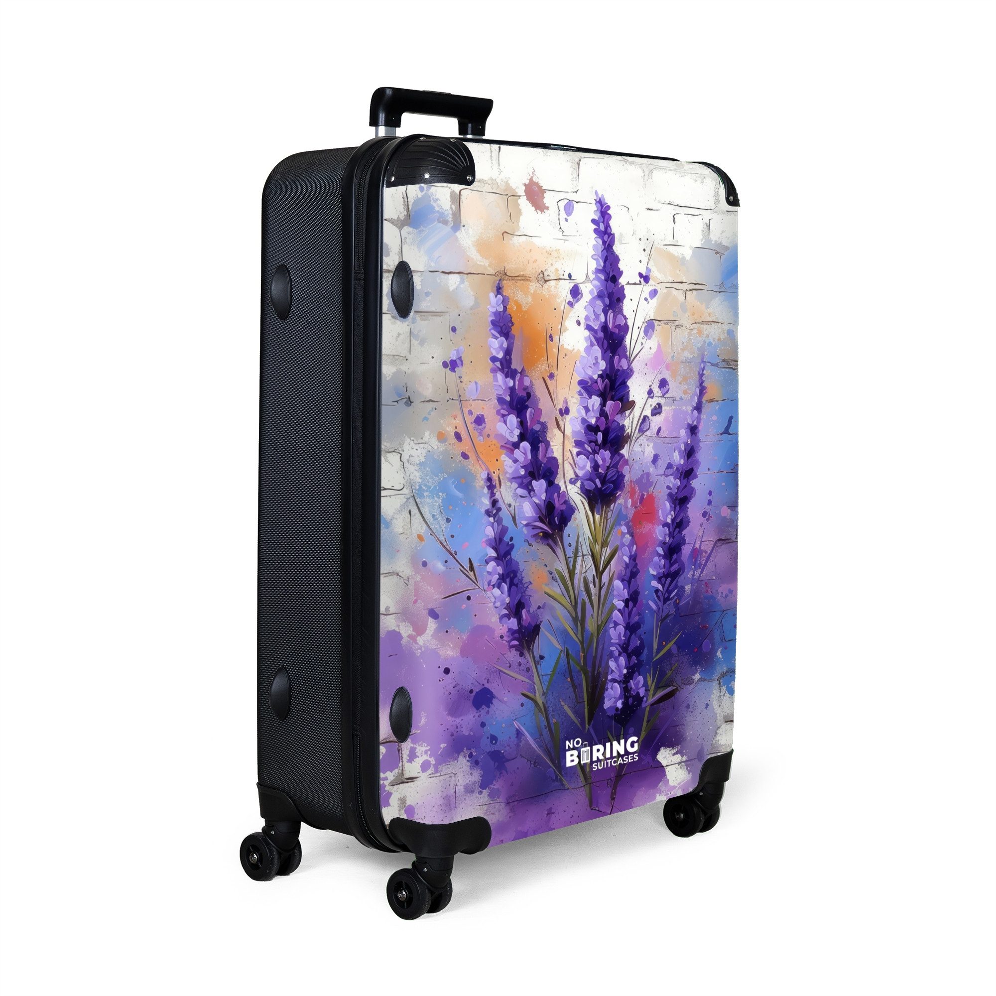 NoBoringSuitcases.com© Hartschalen-Trolley Lila-Lavendel im Graffiti-Stil 7 günstig online kaufen