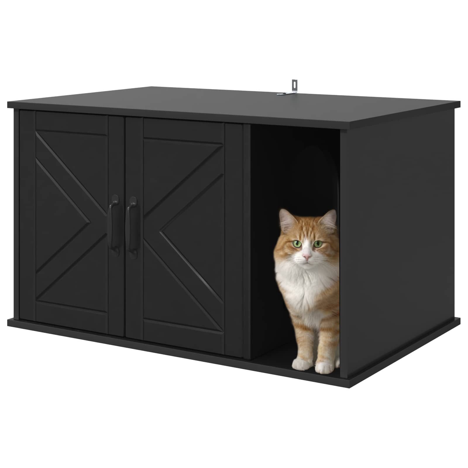 vidaXL Katzenhaus, Katzenhaus Schwarz 85 x 55 x 50 cm Holzwerkstoff