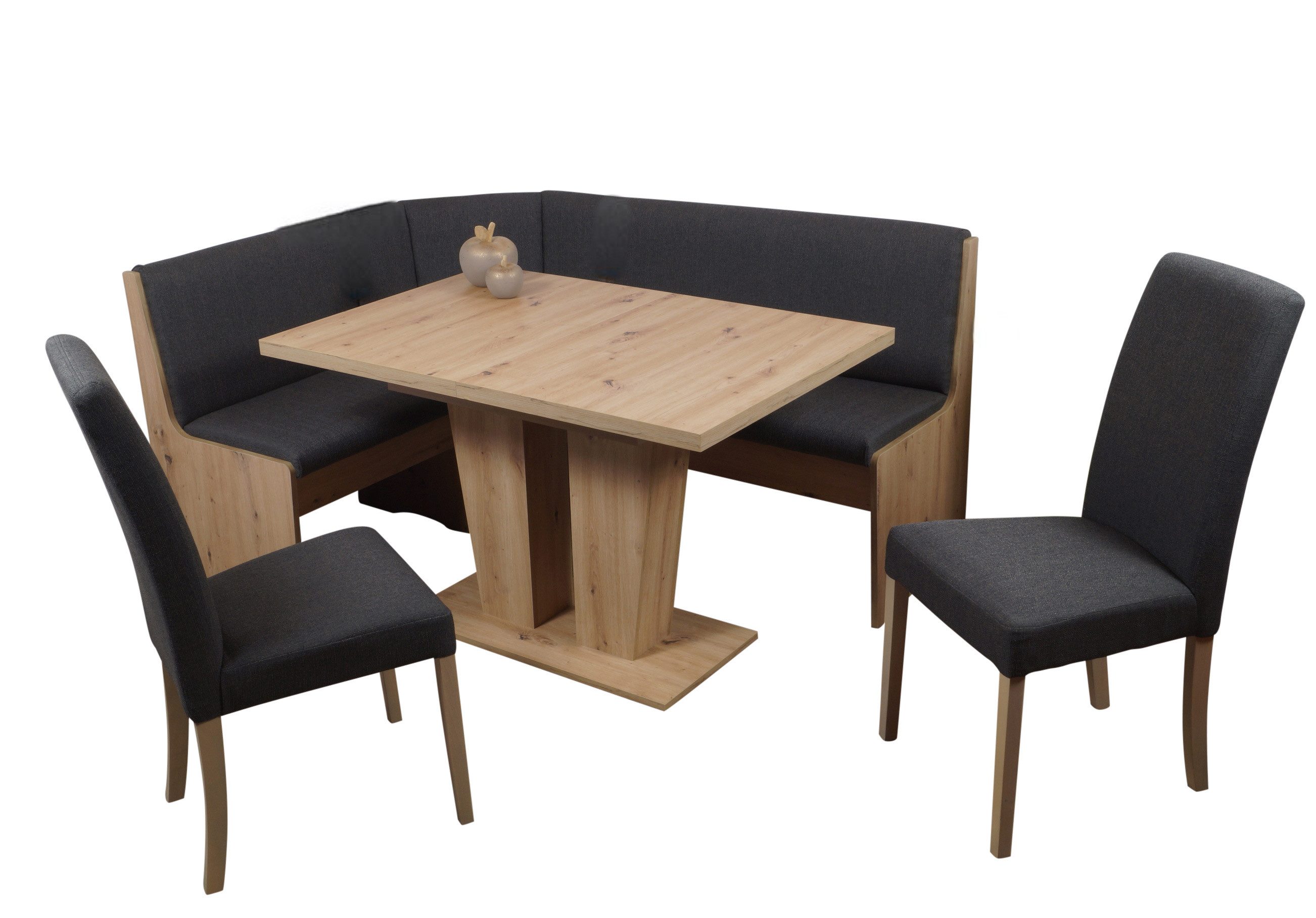 Stolebaenk Eckbankgruppe Duisburg Artisan VE/VADUAR Artemis, (Eckbankgruppe, 1 x Eckbank, 1 x Tisch, 2 x Stuhl)