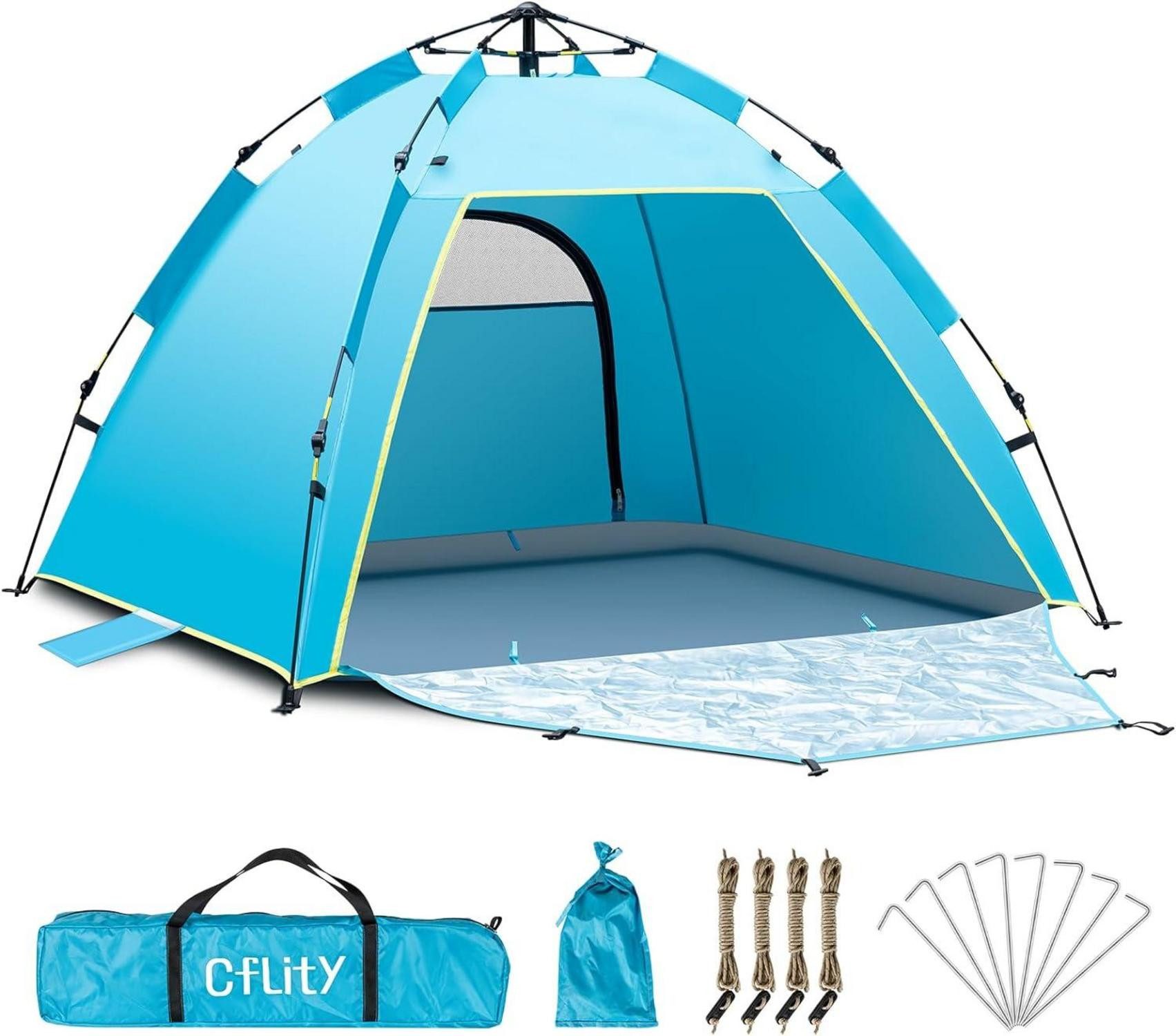 Strandmuschel Strandmuschel Automatische Pop Up Zelt UV Schutz 50+ 1-3 Personen