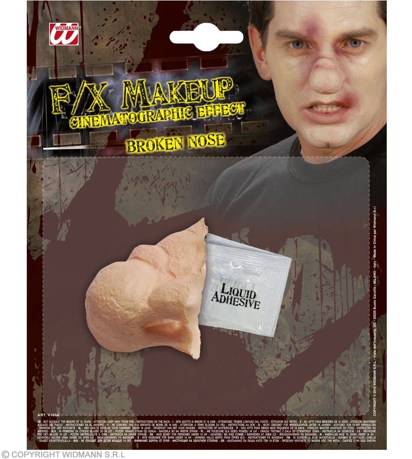 Widmann S.r.l. Schmuck-Tattoo FX Make-up Halloween, Gebrochene Nase