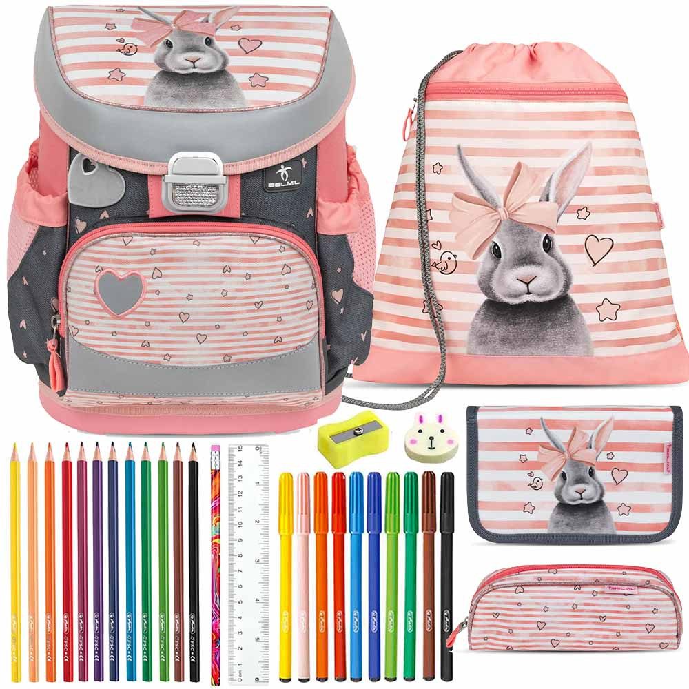 Belmil Schulranzen Set Mini Fit 10-teilig 2025 Mädchen Little Bunnies