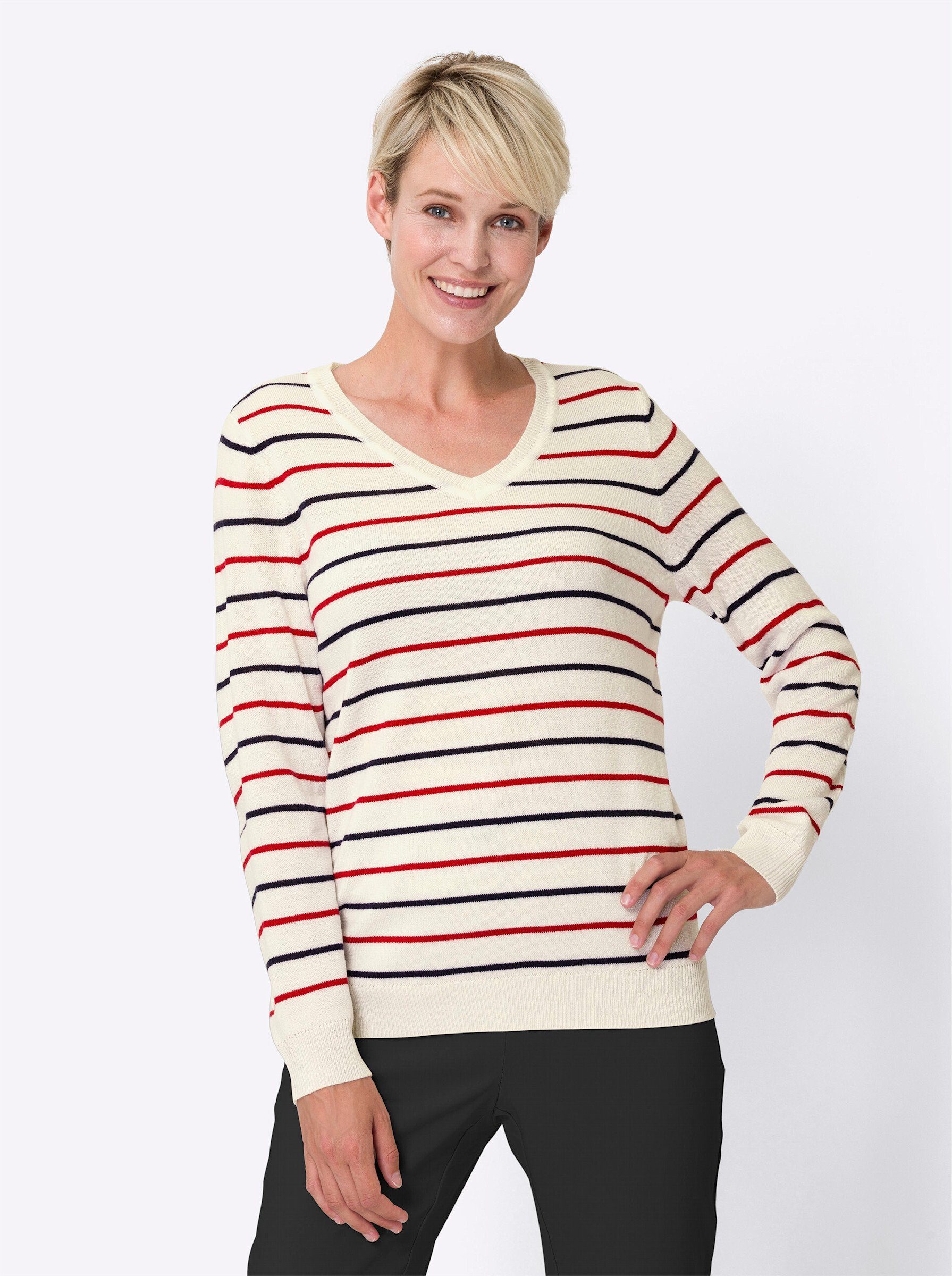 Strickpullover V-Ausschnitt-Pullover