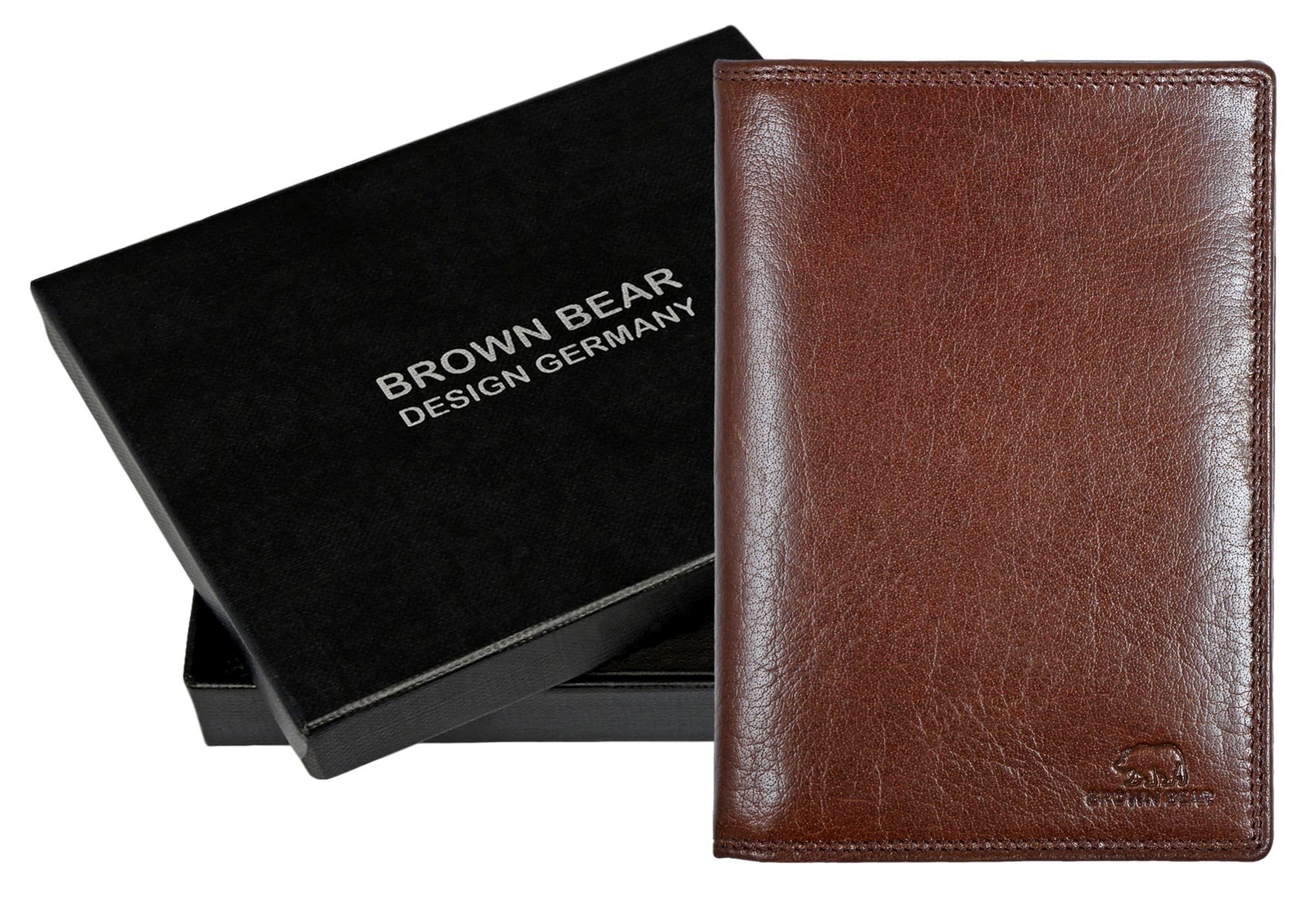 Brown Bear Echtleder, Braun Brieftasche Schutz Classic Sichtfächer 8013 Münzfach RFID 13 ohne Toscana Kartenfächer Ausweisfächer Braun 5