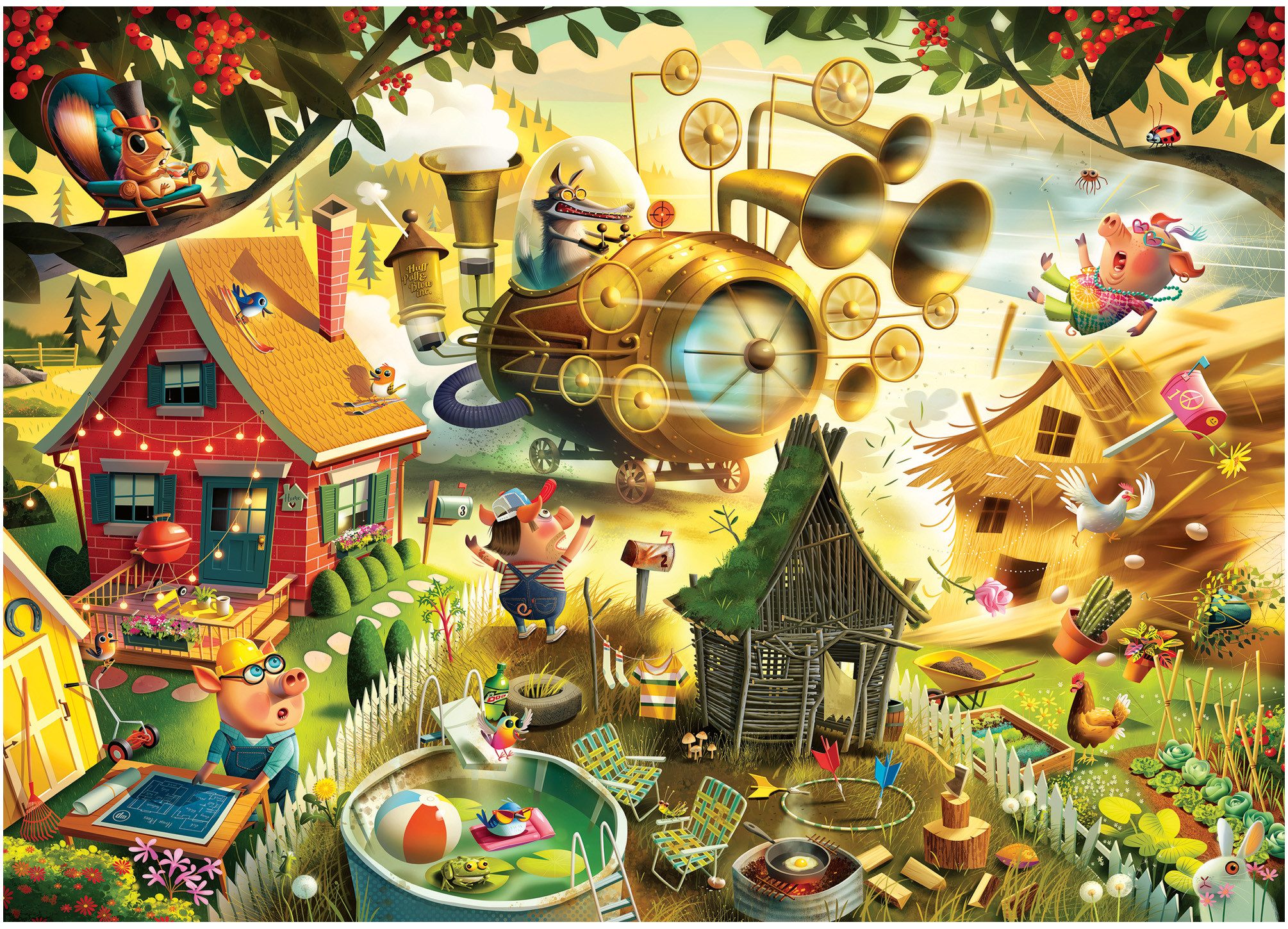 Ravensburger Puzzle Dean MacAdam: Aufgepasst, kleine Schweinchen!, 1000 Puzzleteile, Made in Germany