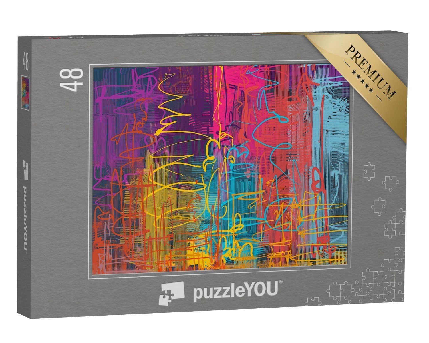 puzzleYOU Puzzle Pinselstriche auf Leinwand: Moderne digitale Kunst, 48 Puzzleteile, puzzleYOU-Kollektionen Crazy Puzzles