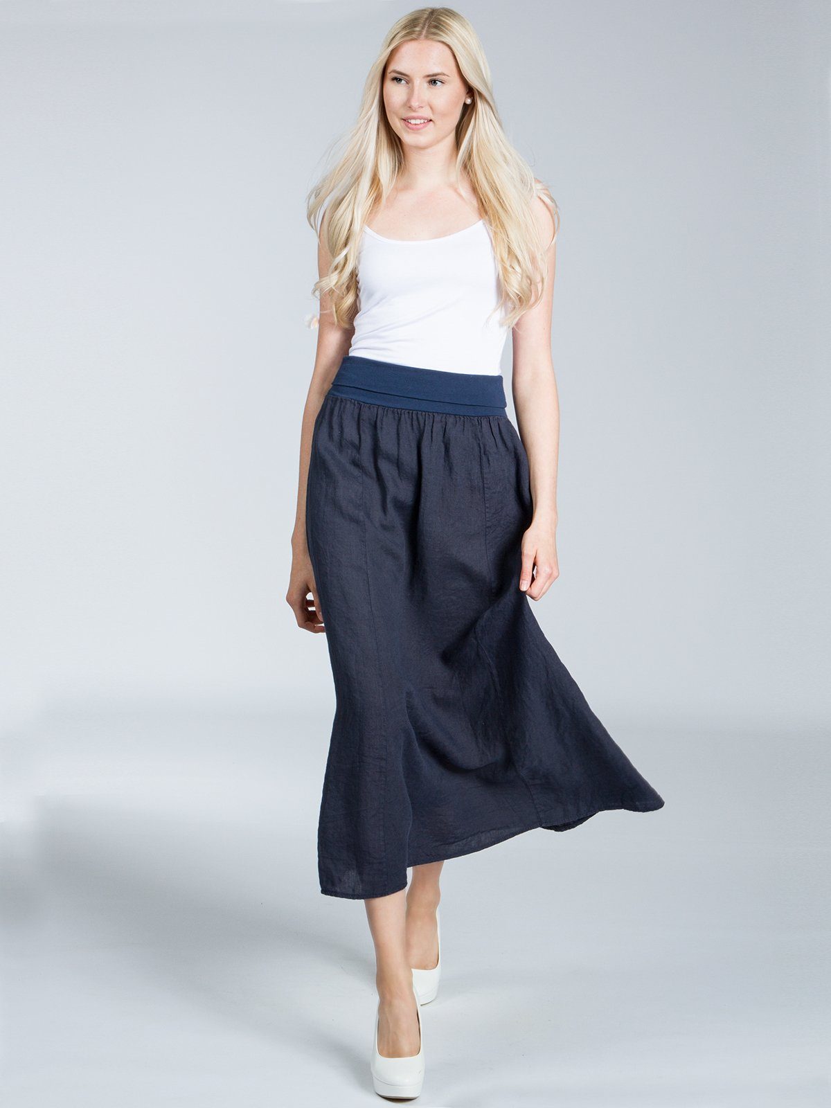 Caspar Faltenrock RO019 Damen langer Maxi günstig online kaufen