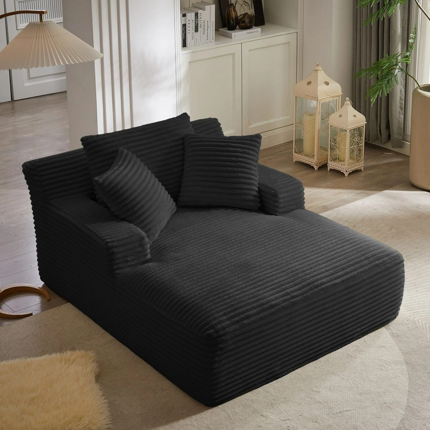 ANYSUN Sofa Cord-Schlafsofa mit 2 Kissen,Bequemes Einzelsitz-Bodensofa,Loungesofa, Relaxsessel Cord,Sessel,Loungesessel Cord,Lesesessel bequem, fur Wohnzimmer, Büro & Wohnung,Apartment,ohne Montage
