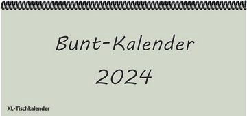 E&Z Verlag Gmbh Schreibtischkalender Bunt - Kalender XL 2024 in der Trendfarbe grüngrau