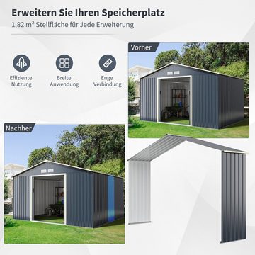 COSTWAY Gerätehaus, BxT: 340x64 cm, (1 St), Erweiterungsbox, Metall, Garten Schuppen