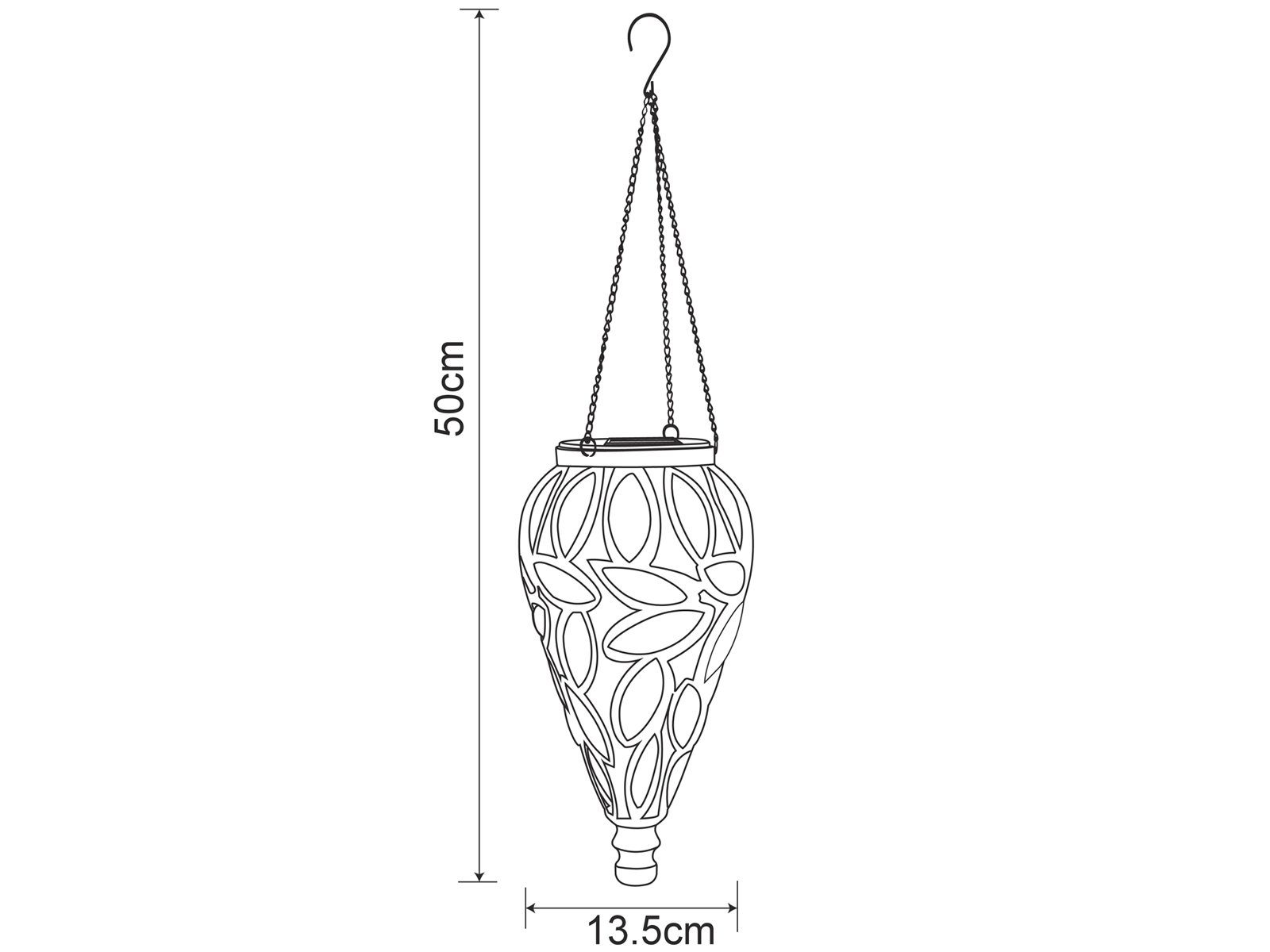 GLOBO LIGHTING LED Solarleuchte, LED fest integriert, warmweiß, 2er Set außergewöhnliche Hängeleuchte Outdoor Solarlicht Balkon H 50cm