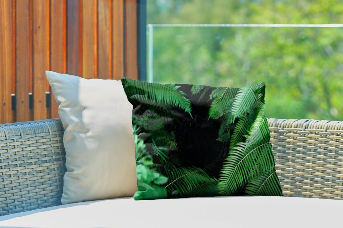 MuchoWow Dekokissen Nahaufnahme von tropischen Kissenhülle Polyester, Outdoor-Dekorationskissen, Dekokissenbezug, Blättern