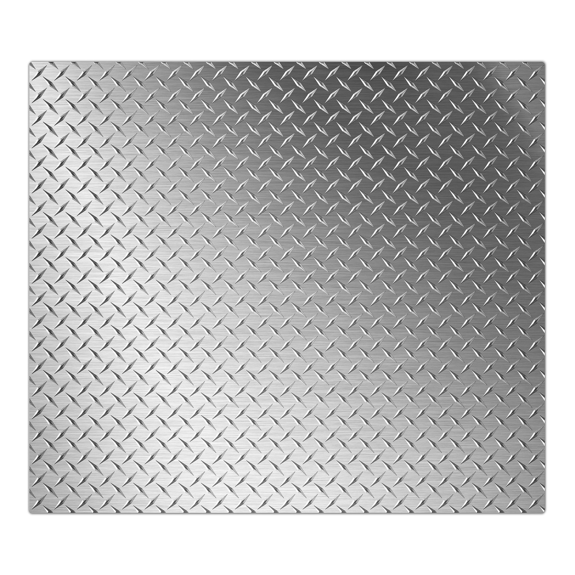 Glas Metall tlg) (1 Glas, Platte, Diamant Herd-Abdeckplatte Primedeco Spritzschutz aus Herdabdeckplatte