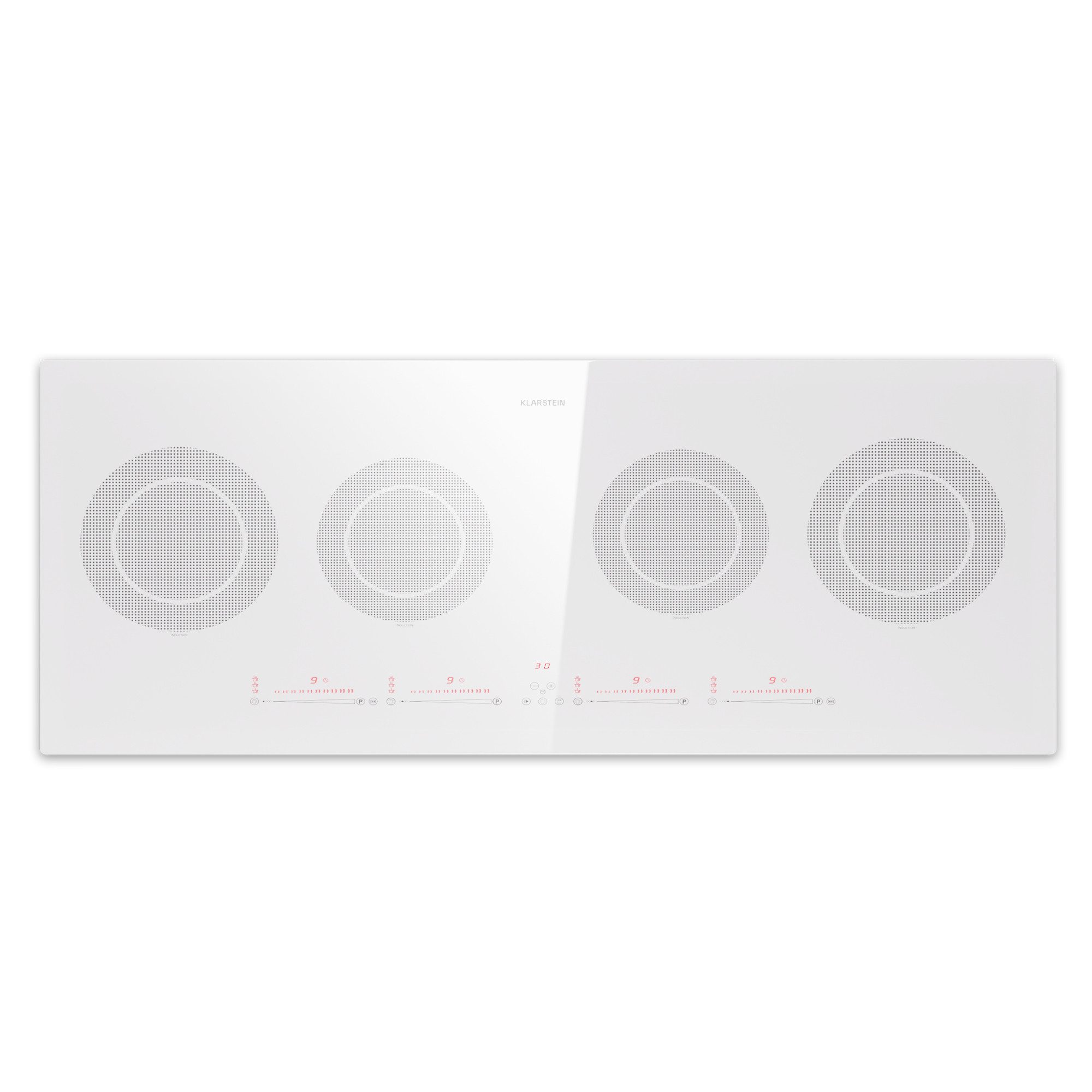 Klarstein Induktions-Kochfeld Masterzone 90 Slim Round, Kochfelder Induktion Hob Gas Hob 4 Zonen