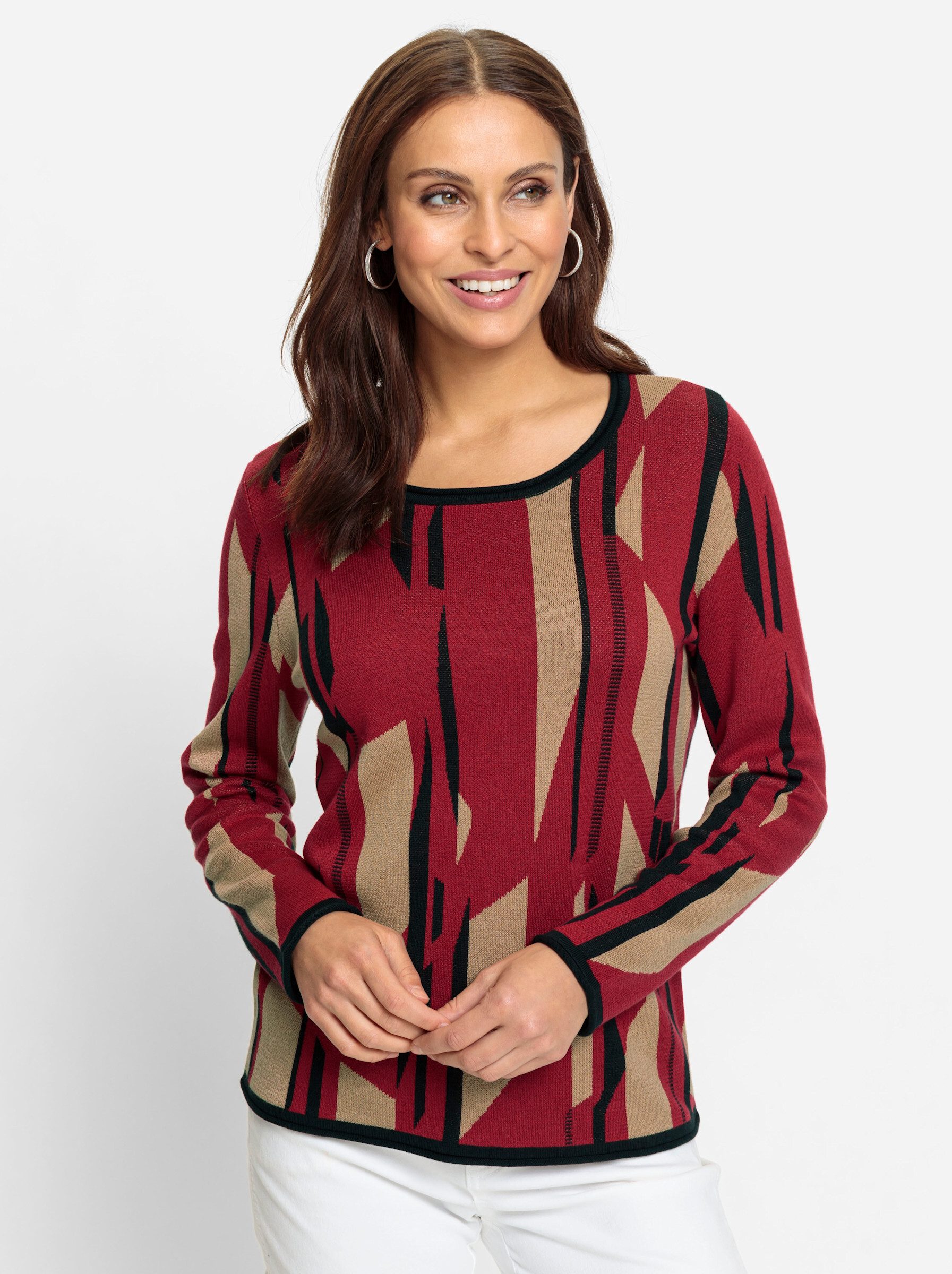 Witt Strickpullover Pullover Langarm Jacquard