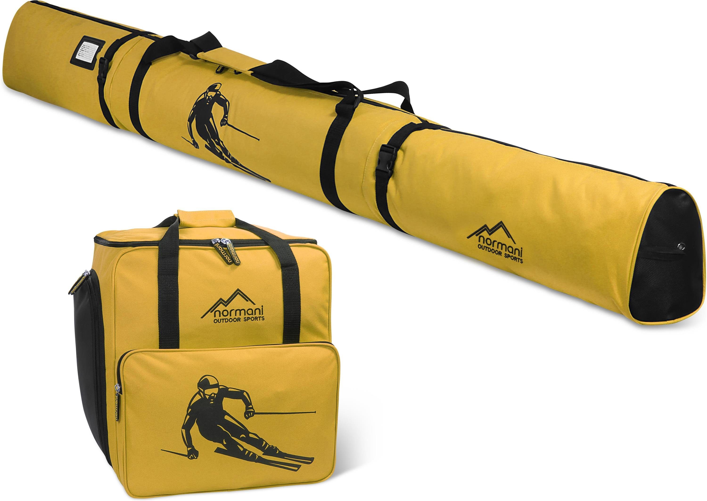 Skischuhe Paar Skischuhtasche, 1 Skisack Skitasche für und normani und Sporttasche Skitasche Gelb gepolsterte Stöcker Ski, Skiset Skibag Kombiset