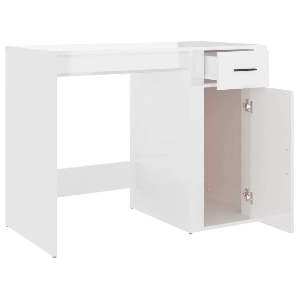 cm 100x49x75 Hochglanz-Weiß Holzwerkstoff Schreibtisch furnicato