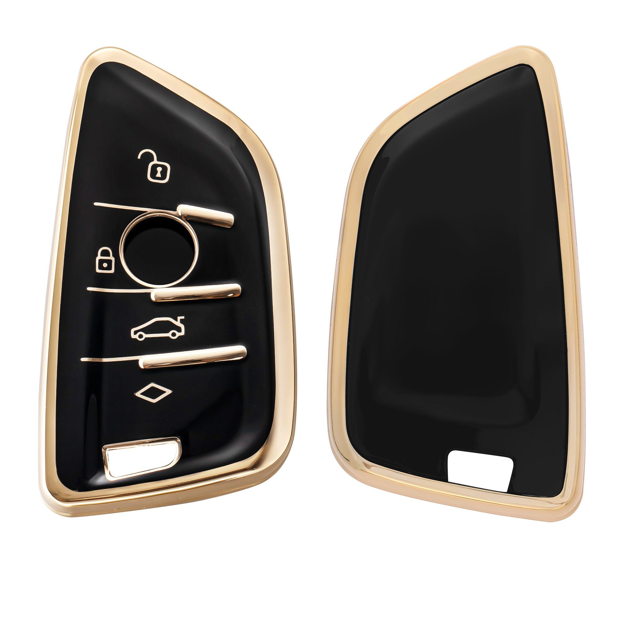 Schlüsseltasche Hülle Schwarz für BMW, Schlüsselhülle Autoschlüssel Silikon kwmobile Cover
