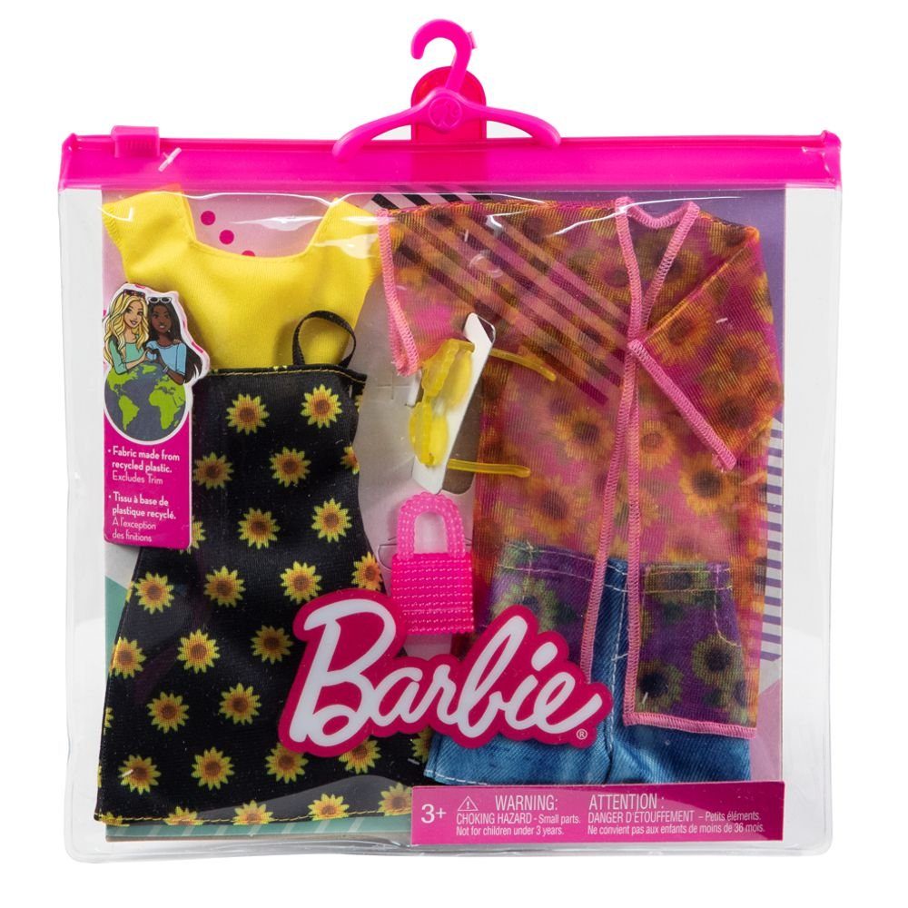 Barbie Puppenkleidung Sunflower 2 Garderoben Set Barbie Mattel Puppen-Kleid günstig online kaufen