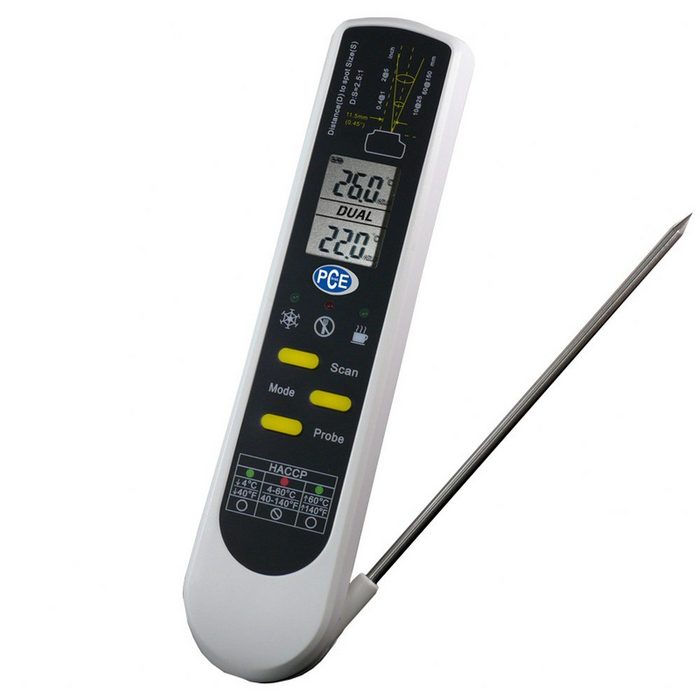 PCE Instruments Gartenthermometer PCE Infrarotthermometer PCE-IR 100 Digitalthermometer Oberflächentemperatur Lebensmittelthermometer