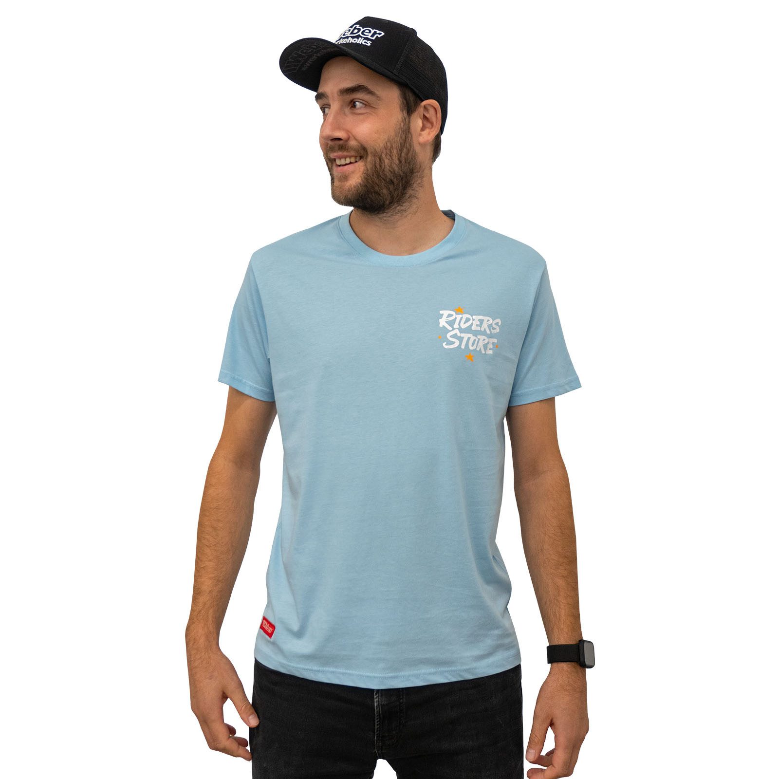 Weber GmbH T-Shirt Riders Store T-Shirt blau (1-tlg) Aufdruck, strapazierfähig, weiches Material, Baumwolle
