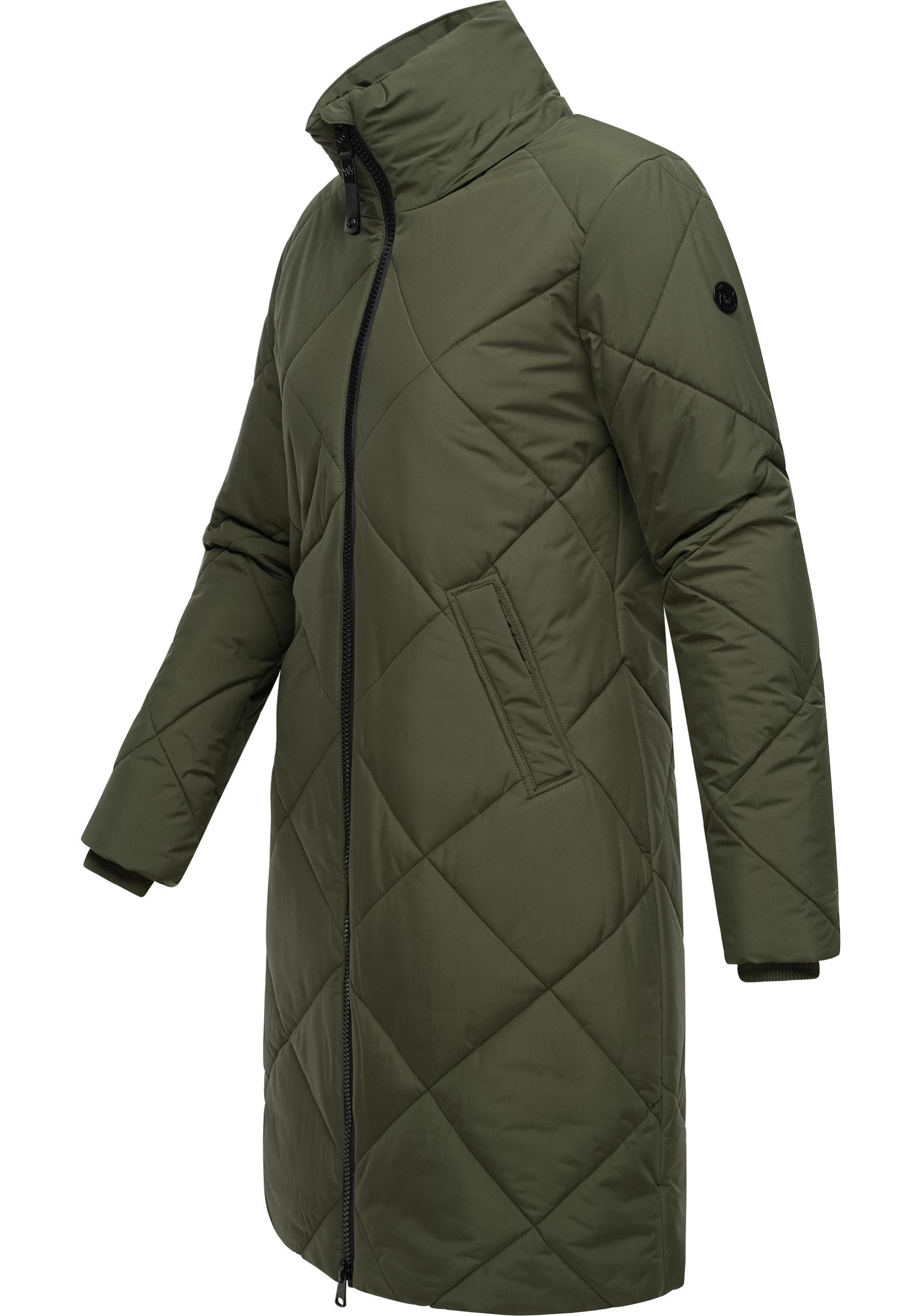 Ragwear Steppmantel Rebela stylischer Winterparka mit abnehmbarer Kapuze