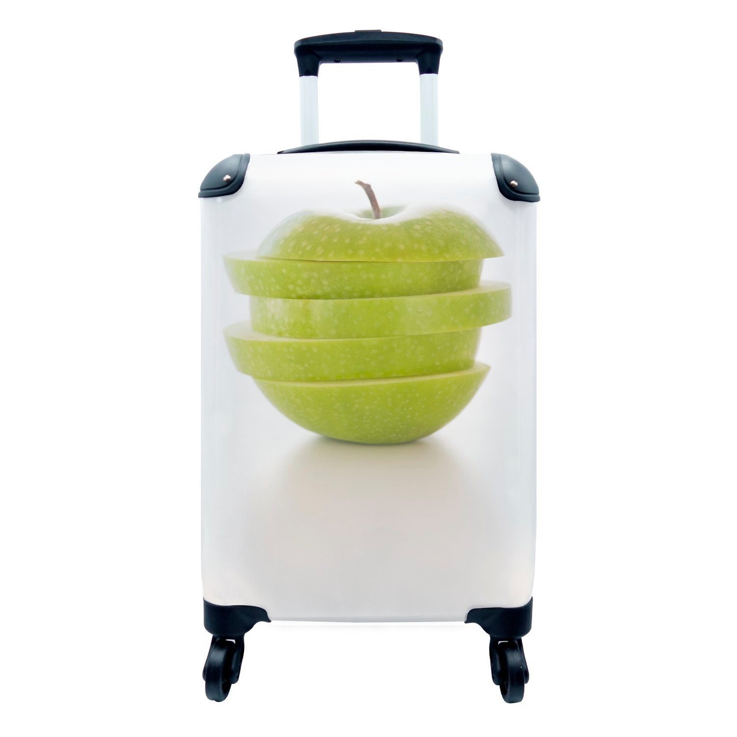 MuchoWow Handgepäckkoffer Apfel in Scheiben geschnitten, 4 Rollen, Reisetasche mit rollen, Handgepäck für Ferien, Trolley, Reisekoffer